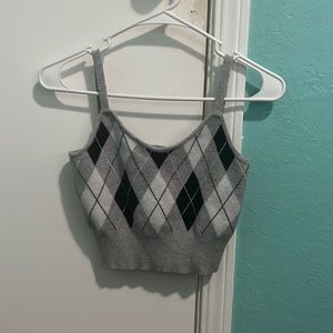 Black and white print crop top